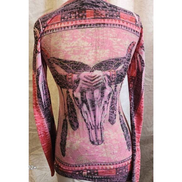 F97 L Rouge Western Bull tee with sparkly colored studs - Picture 10 of 12